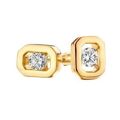 Boucles d'oreilles or rose 750 millièmes diamants 0.12 carats
